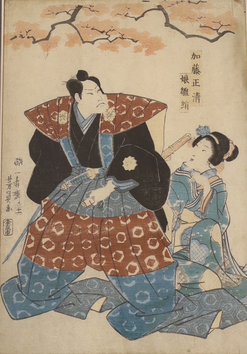 Two 19th century Japanese woodblock Oban prints